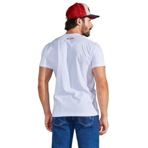 Camiseta Masculina Manga Curta Estampada-Branco
