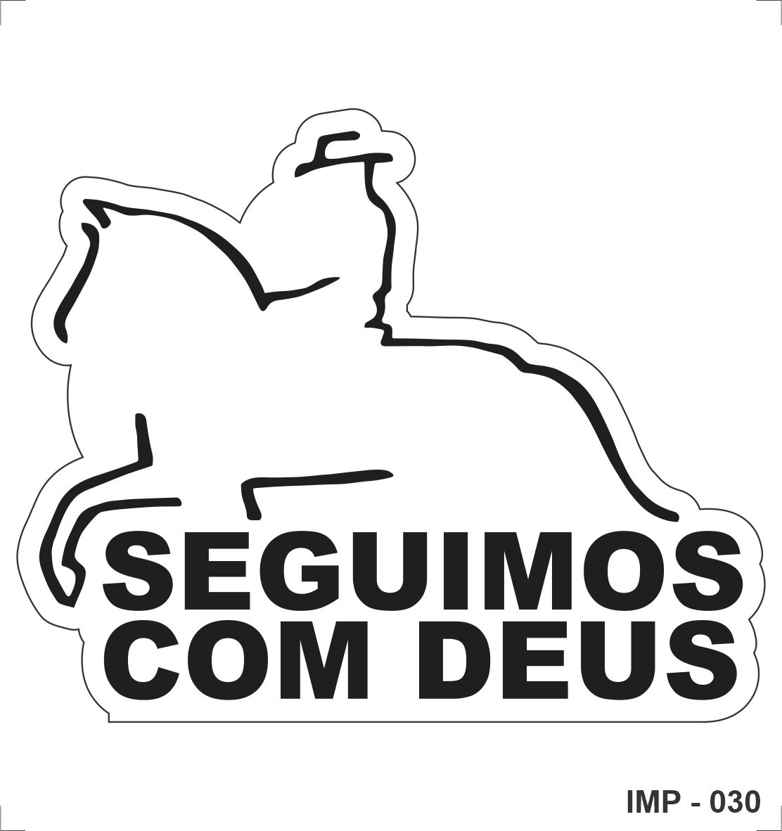 ADESIVO SEGUIMOS COM DEUS IMP-030