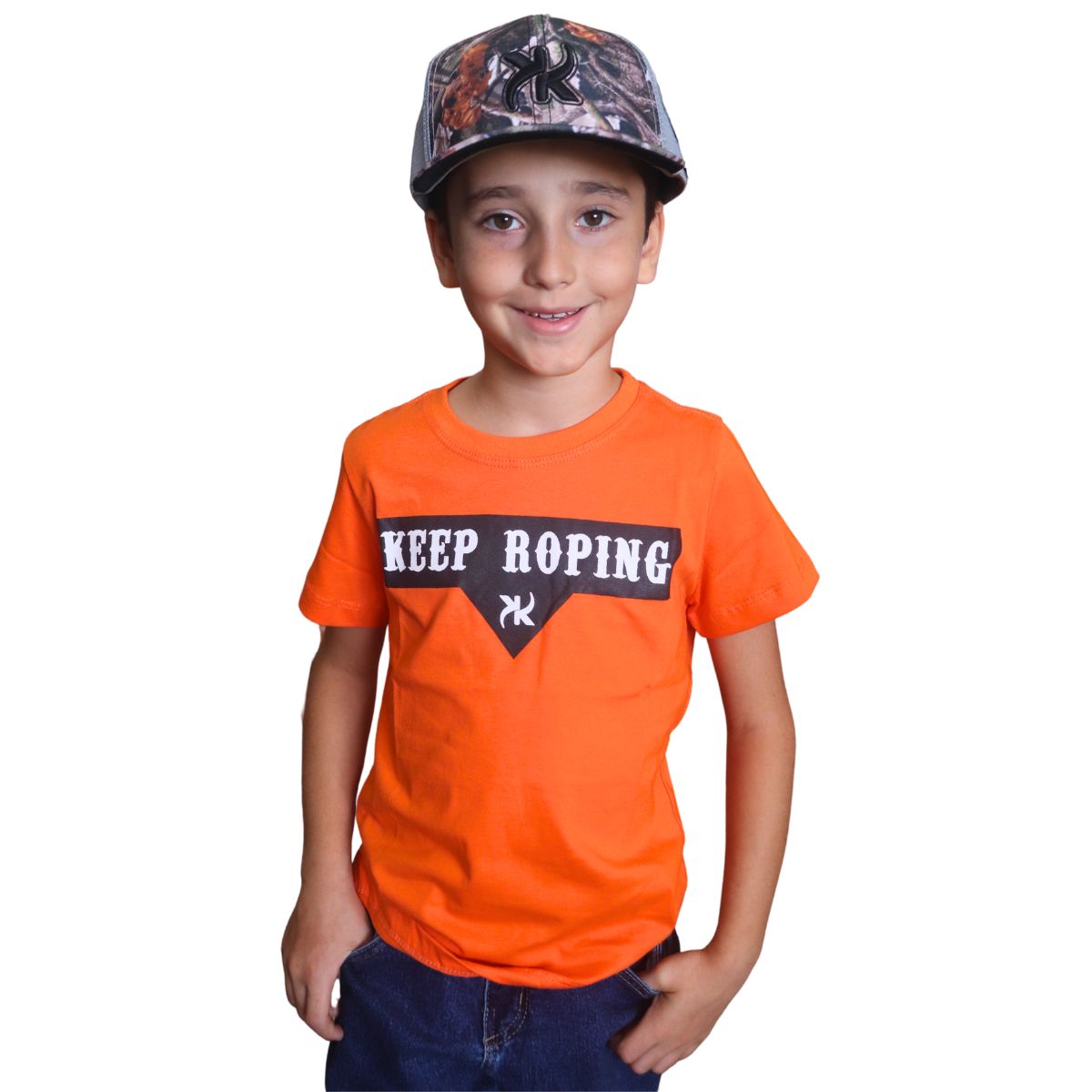 Camiseta Infantil Keep Roping Premium Laranja Keep R.