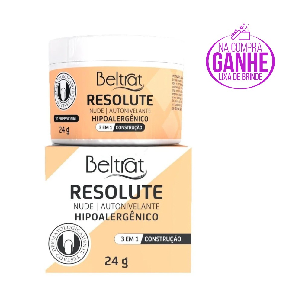 Gel p/ Unhas Resolute - Nude - Beltrat (24g)