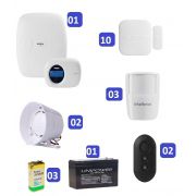 Kit de Alarme Intelbras AMT 2018 E c/ 13 Sensores e Monitoramento Por Aplicativo via Internet Sem Fio