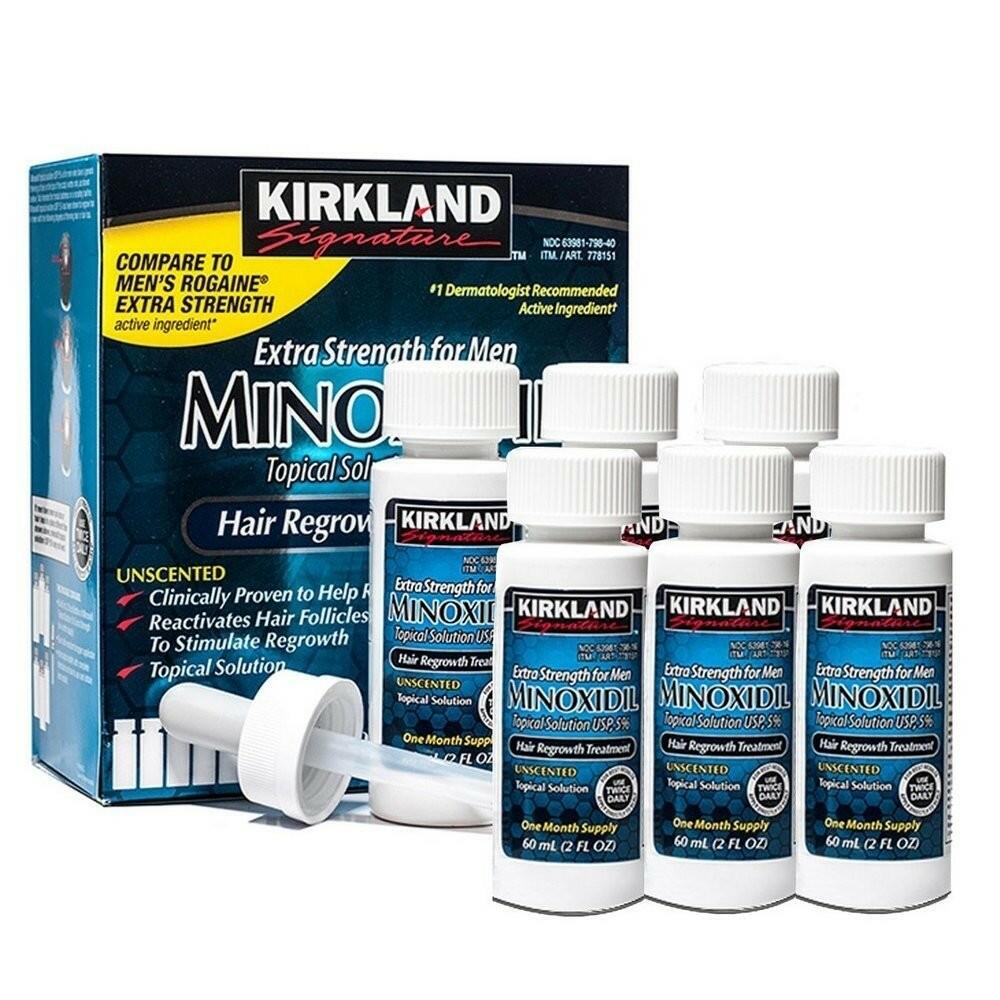 Minoxidil 5% Caixa c/ 6 Frascos 360ml - Kirkland
