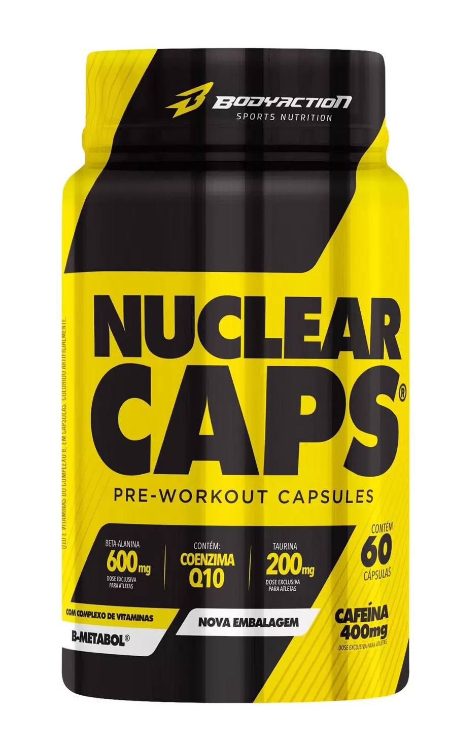 Nuclear Caps (Pré-Treino) Body Action - 60 caps