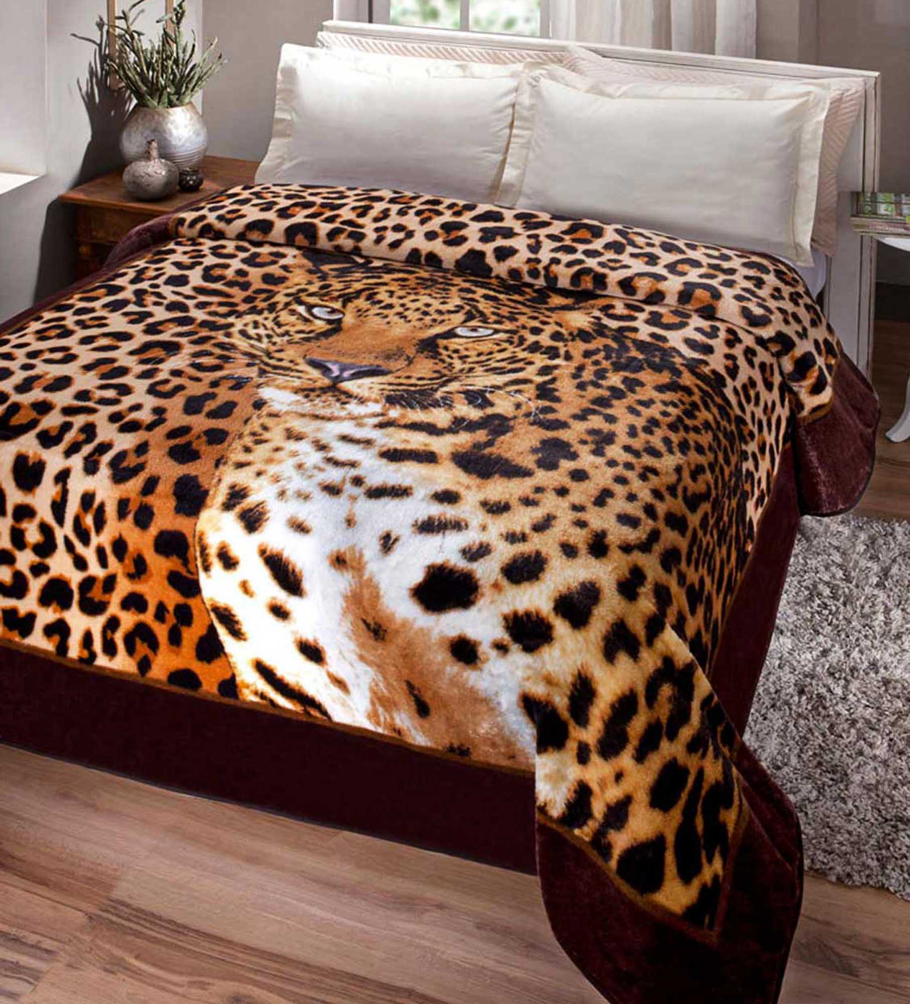 Cobertor Jolitex Casal Kyor Plus 1,80x2,20m Leopardo