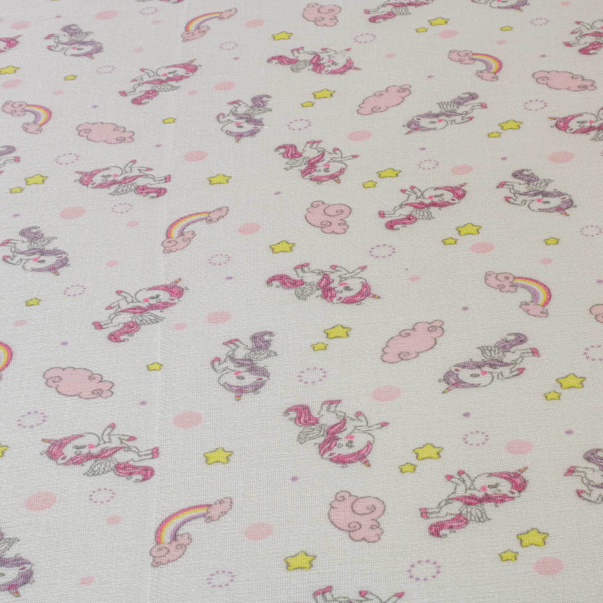 Tecido fralda dupla dohler estampada 70cm x 70cm 100% algodão rosa
