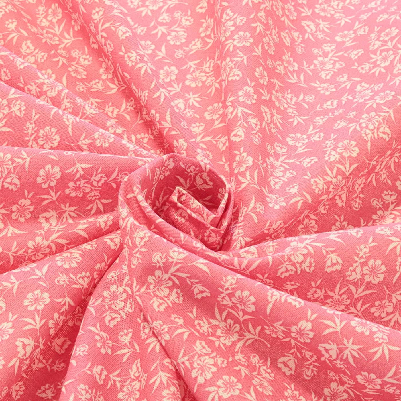 Tecido Tricoline Estampado Patchwork Floral Rosa Chiclete