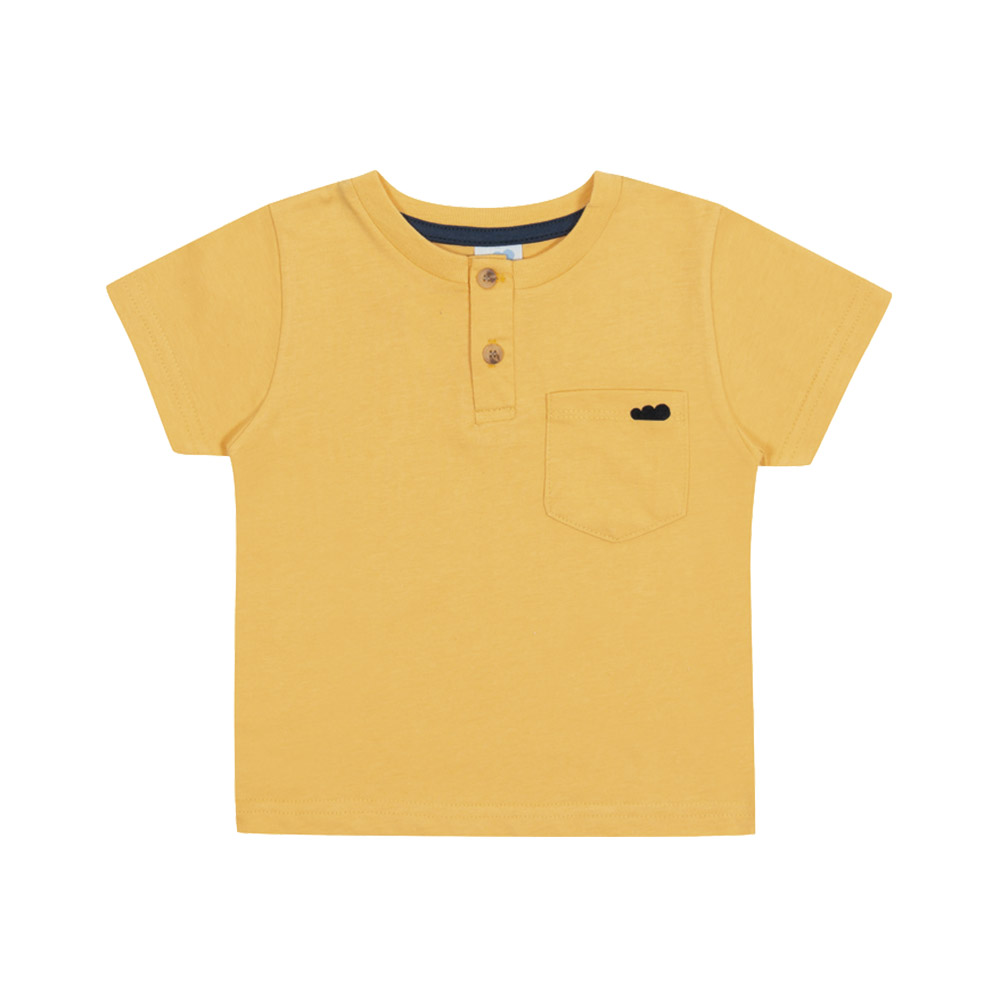 Camiseta com Bolsinho Amarelo Queimado Marlan