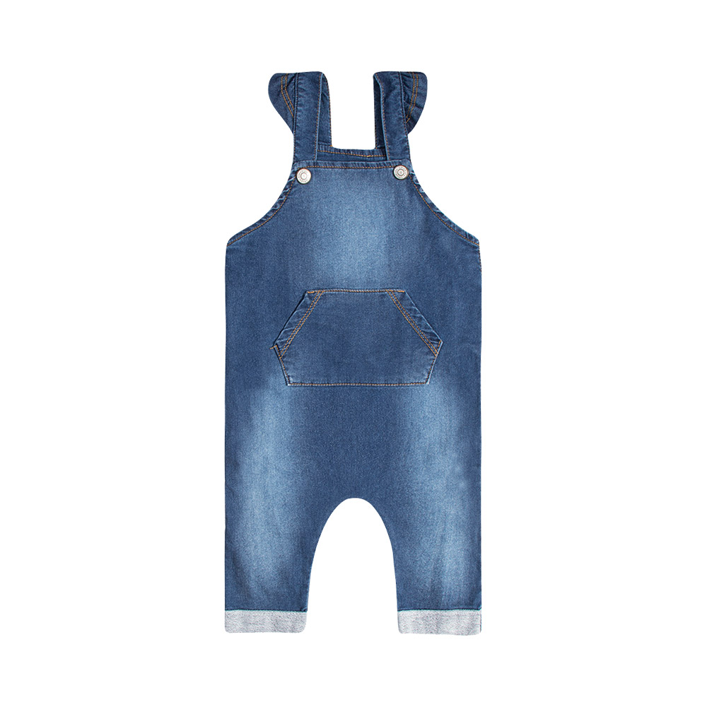 Jardineira em Jeans Confort médio com Body TMX Baby