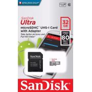 Cartão de Memória Micro SD SanDisk 32GB Classe 10 +  1 adaptador SD