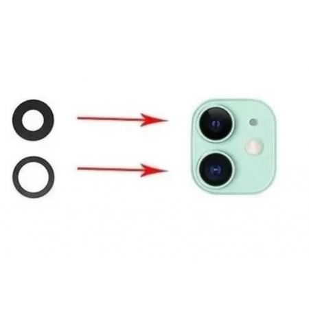 Kit 2 Lentes - Lente Superior + Lente Inferior De Vidro da Câmera Traseira Modelo Iphone 11