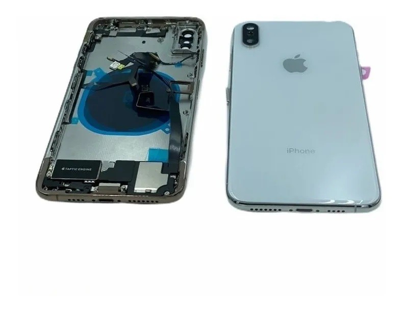 Carcaça Aro Chassi Tampa Traseira Apple Iphone x + Botões + Gaveta de Chip + Lente da Câmera Branco