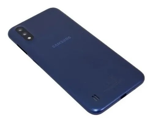 Tampa Traseira Da Bateria Samsung Galaxy A01 Sm-a015 Azul Com Lente da Câmera 