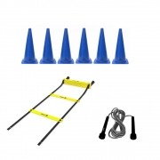 Kit Para Treinamento Funcional - Escada Agilidade + 06 Cones + Pula Corda