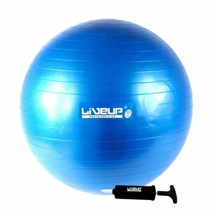 Bola Suíça para Pilates com Bomba de Inflar Live Up - 65cm Premium