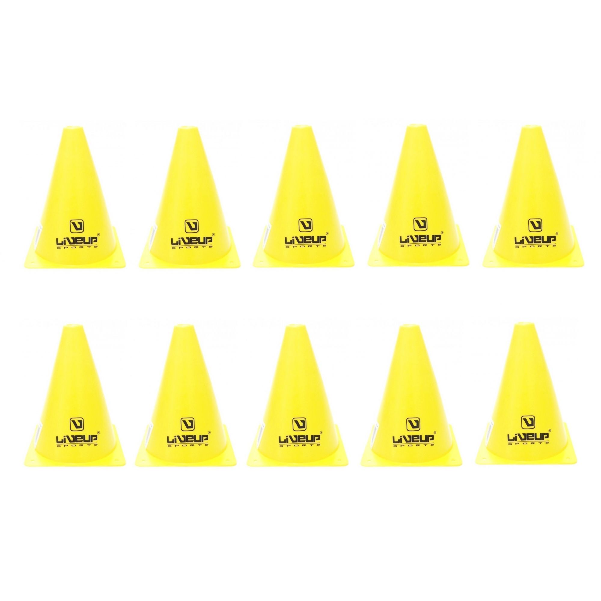 Kit com 10 Cones de Agilidade Amarelo LiveUp - 18cm