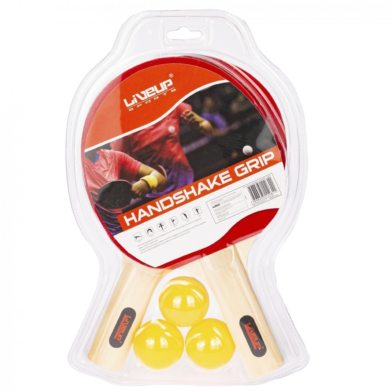 Kit Ping Pong - 2 Raquetes e 3 Bolinhas - LiveUp