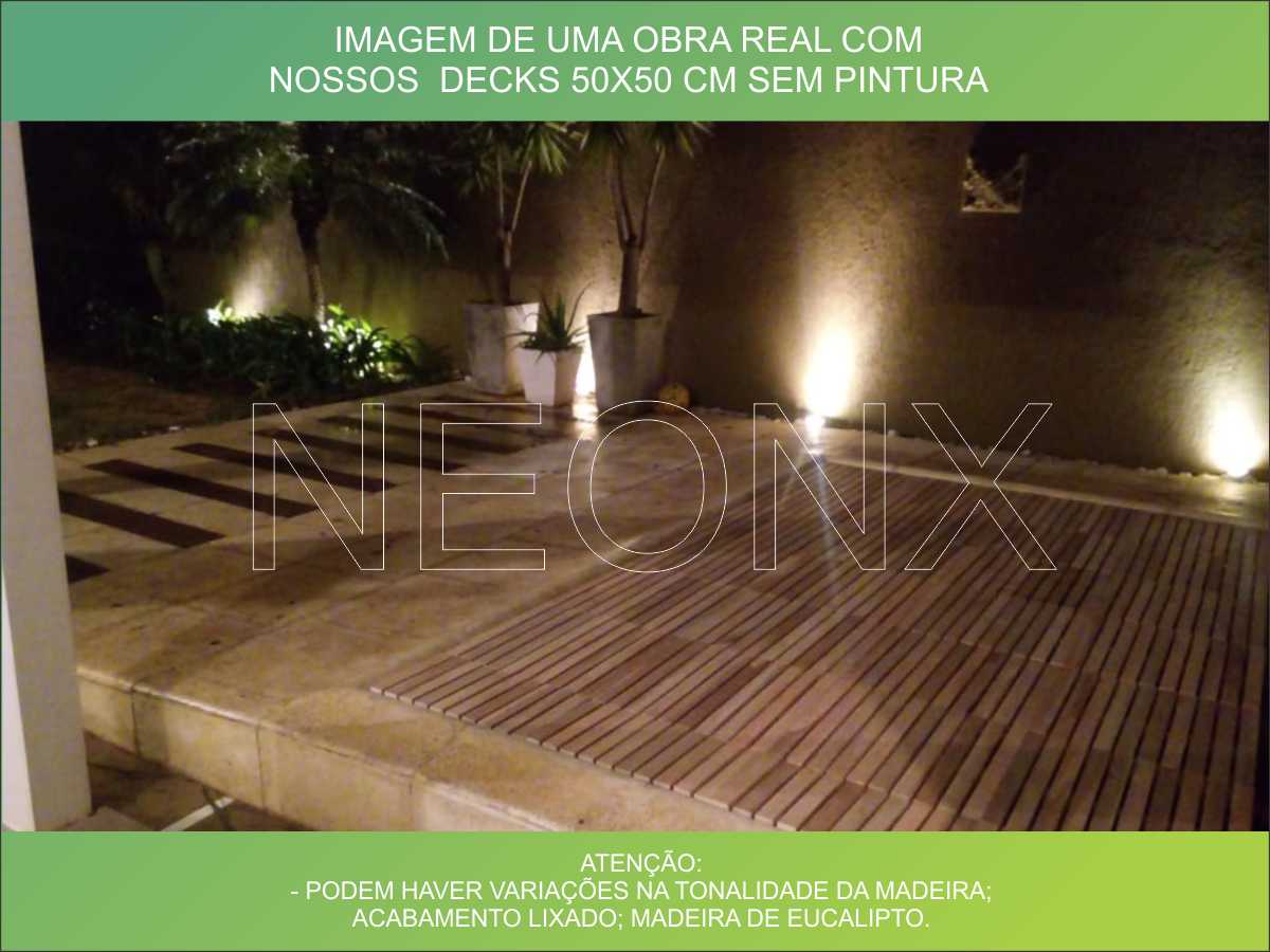 7 Un. Deck De Madeira Modular 50x50 Cm NeonX Com Pintura