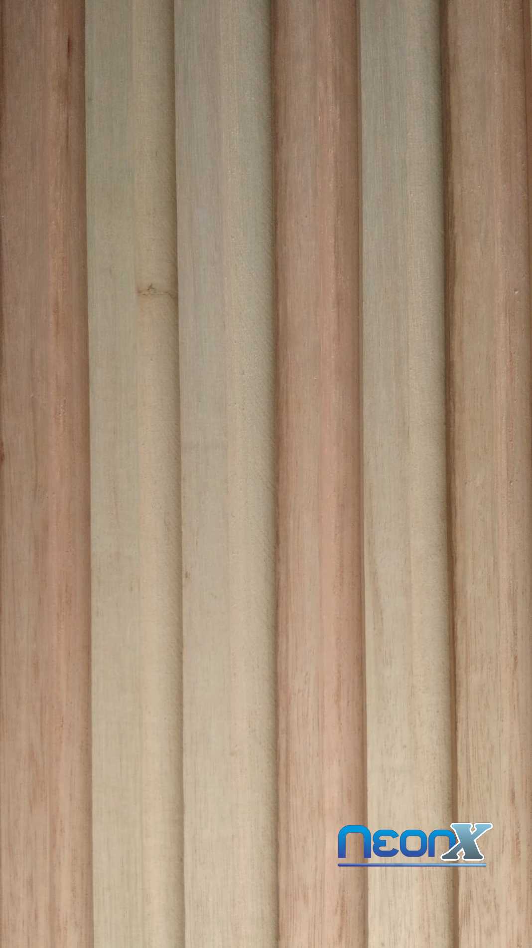 Painel Ripado de Madeira Maciça Com Encaixe Macho e Fêmea Réguas 140x3,5 cm NeonX M²
