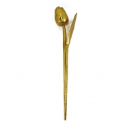 Escultura Flor de Tulipa com Pintura Metálica Dourada ( 35 cm ) Fechada *PROMOÇÃO: 3 por R$22*