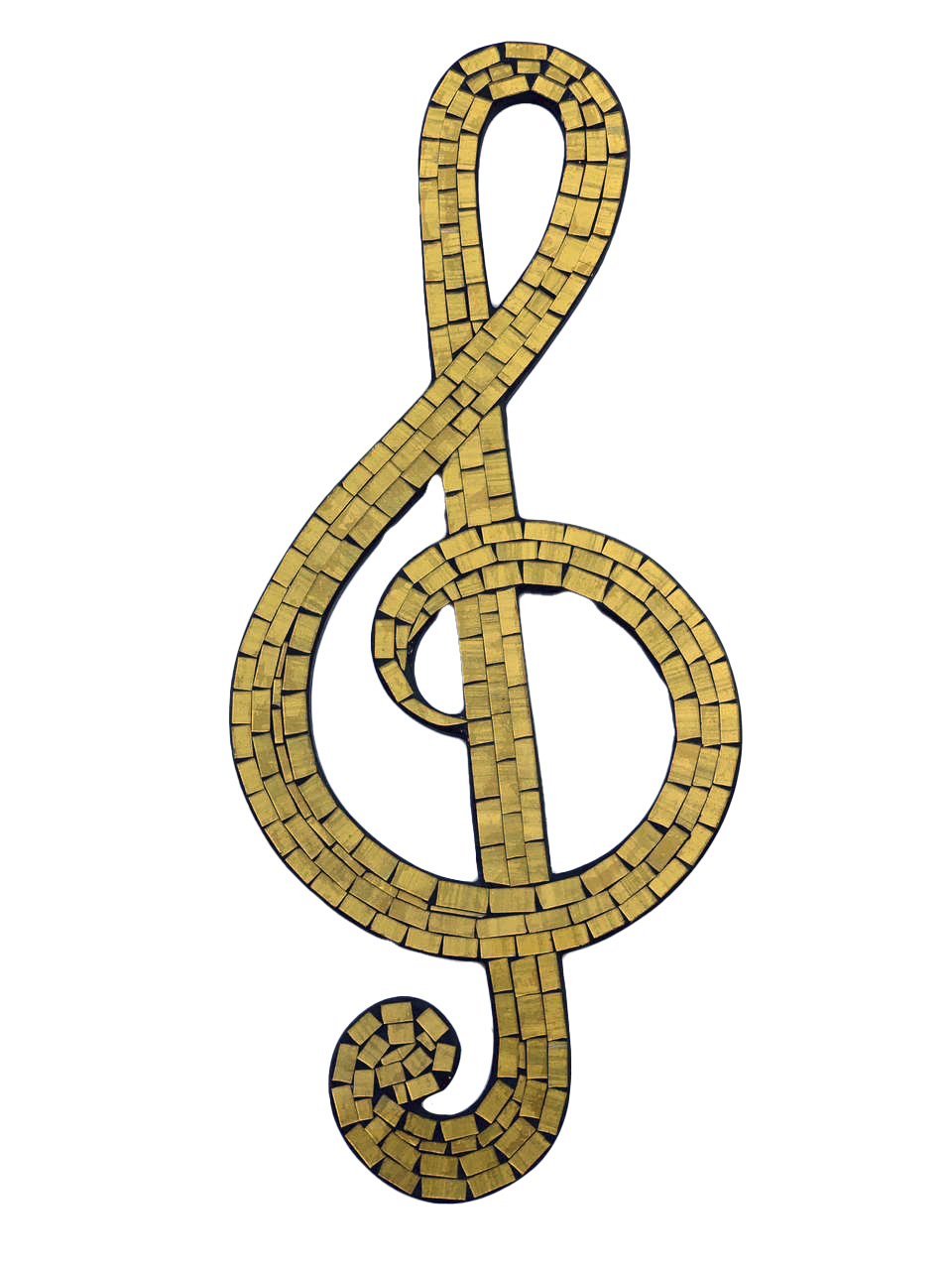 Mosaico - Nota Musical ( Dourado ) ( 50cm )