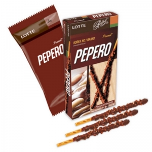 Biscoito de Palito Chocolate e Amendoim Pepero Lotte 36g