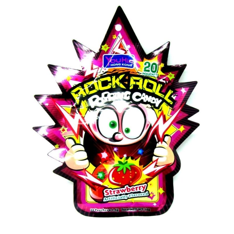 Bala Explosiva Sabor Morango - Popping Candy Rock Roll 30g