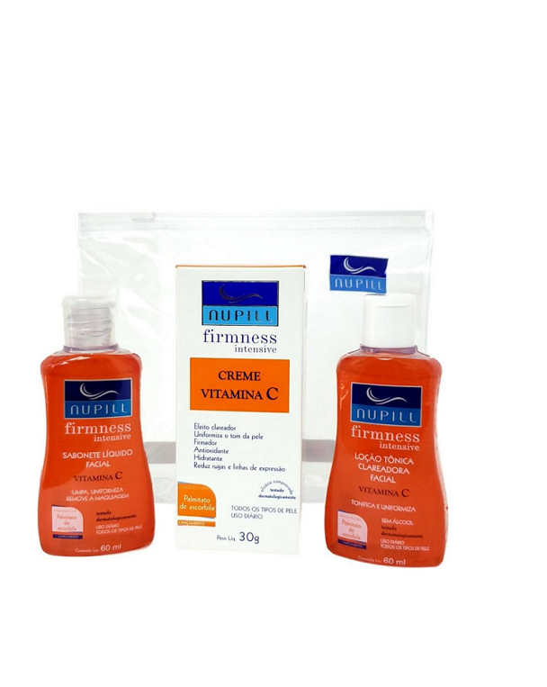 Nupill kit Facial  Vitamina C Sabonete Líquido + Creme Facial + Loção Tônica