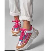 Tênis Sneaker Avelã com pink neon SMIDT