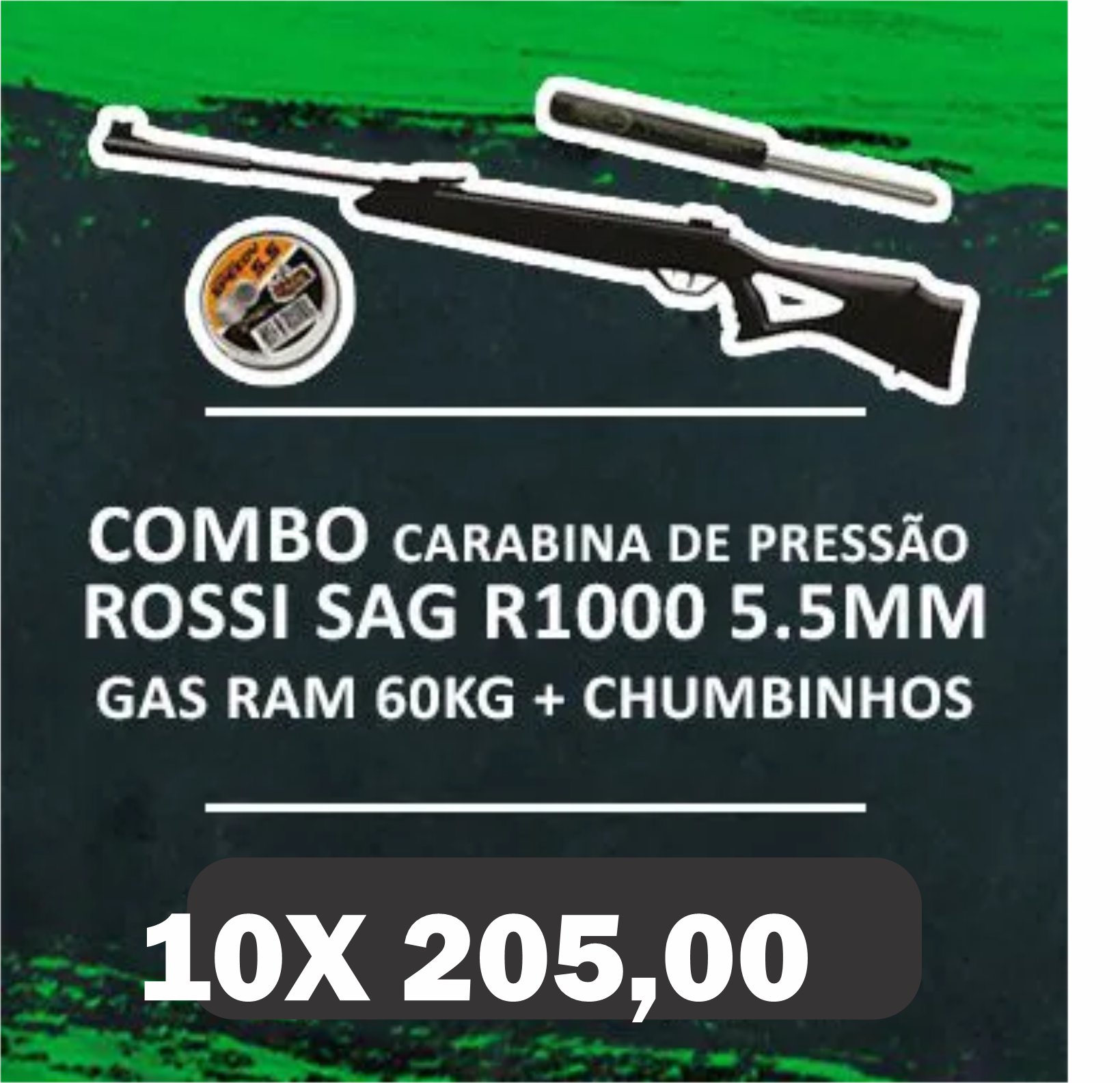 Consórcio - Carabina Rossi SAG R1000 5.5 gas ram 60kg