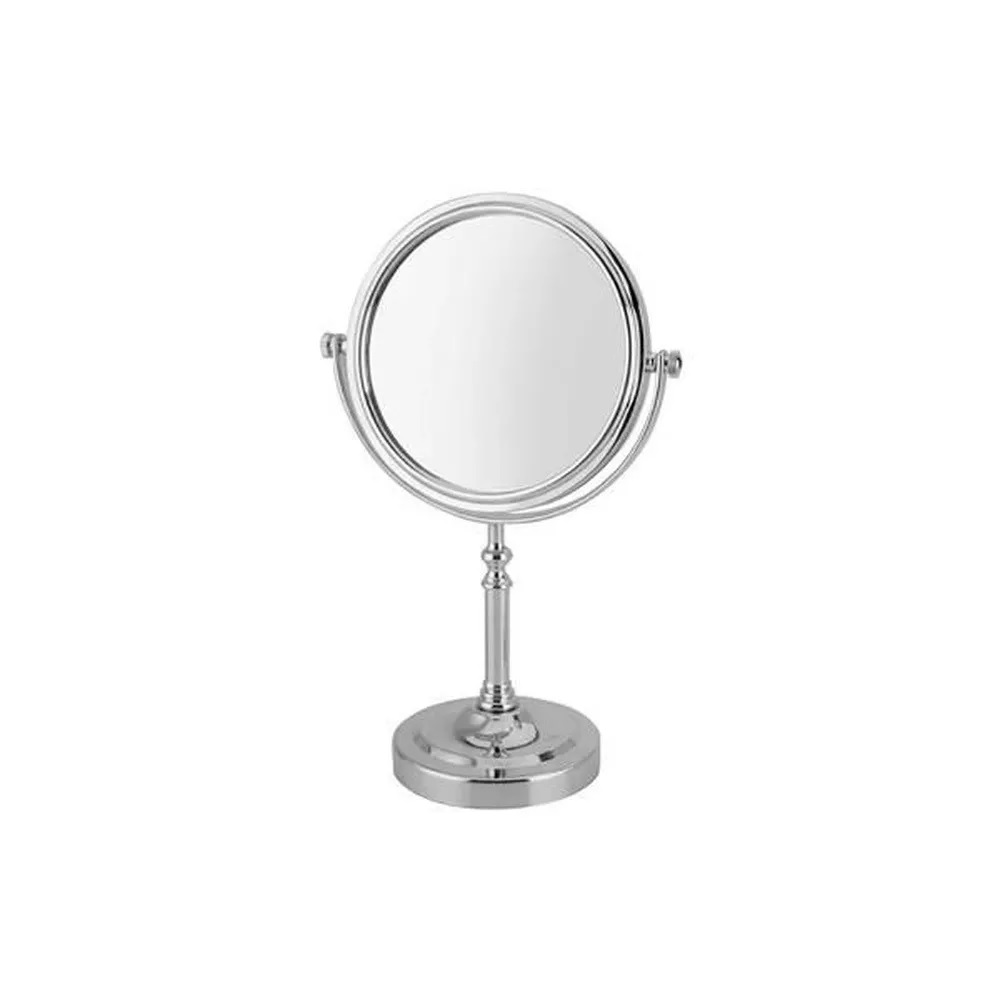 Espelho de Mesa Redondo para Maquiagem Dupla Face Amplia 3x