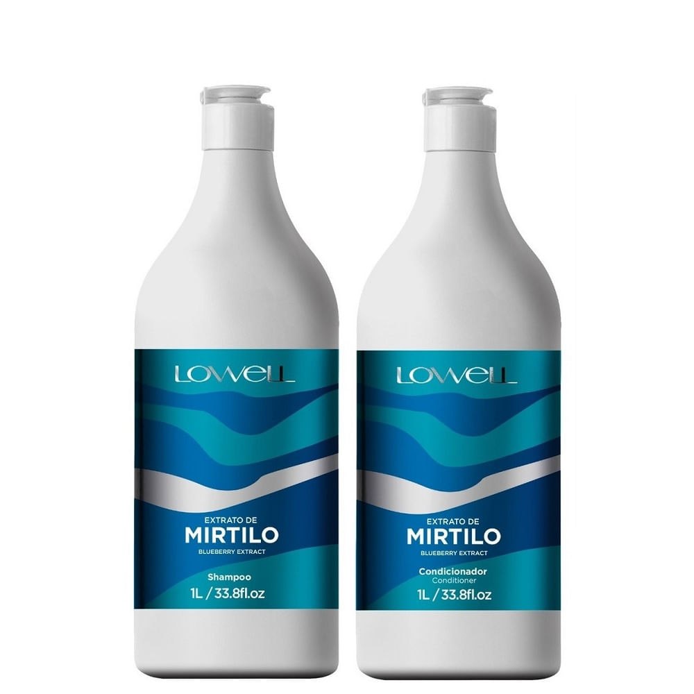 Kit Shampoo + Condicionador Extrato de Mirtilo Lowell litro  - Shine Shop Perfumes e Cosméticos