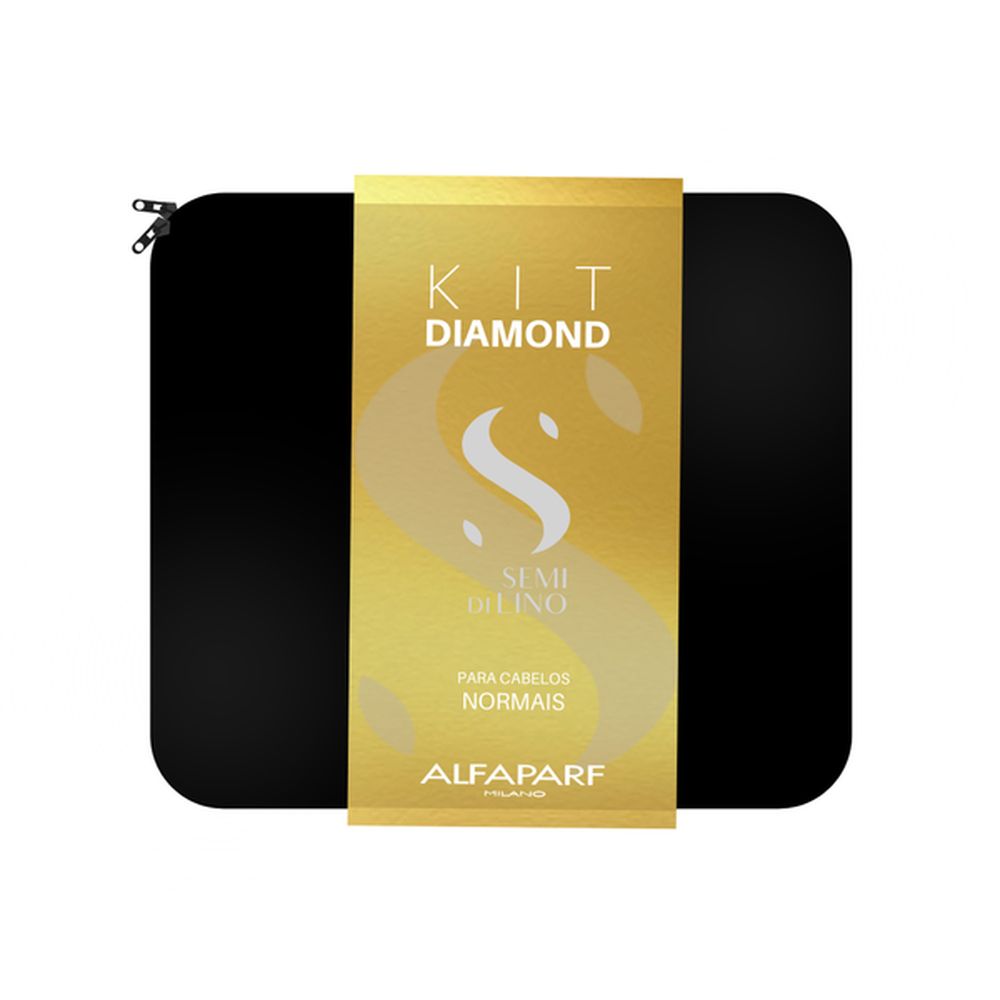 Kit Shampoo + Máscara + Cristalli + Estojo Semi Di Lino Diamond Alfaparf - Shine Shop Perfumes e Cosméticos