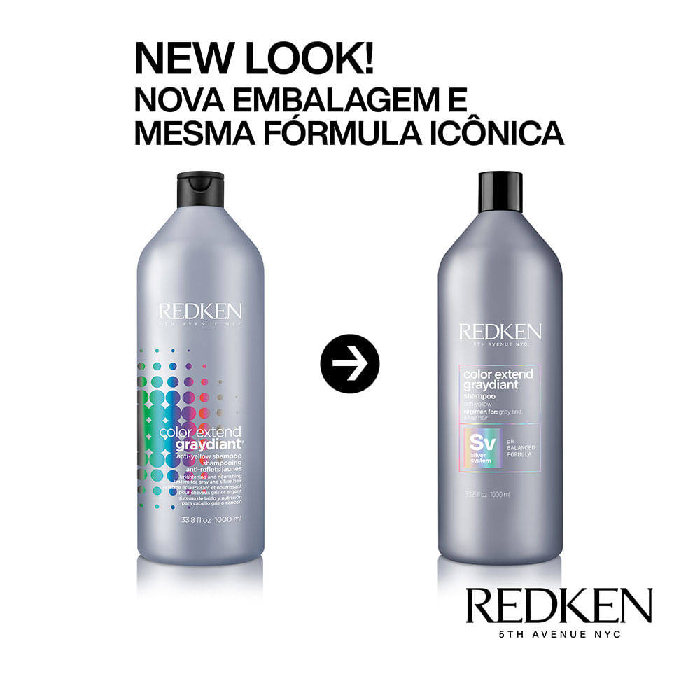 Redken Color Extend Graydiant Shampoo Desamarelador 1000ml  - Shine Shop Perfumes e Cosméticos