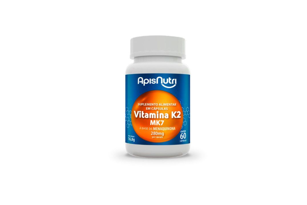 Cápsulas Suplemento De Vitamina K2 - 280Mg 60 Caps Apisnutri  - Mundo Cerealista