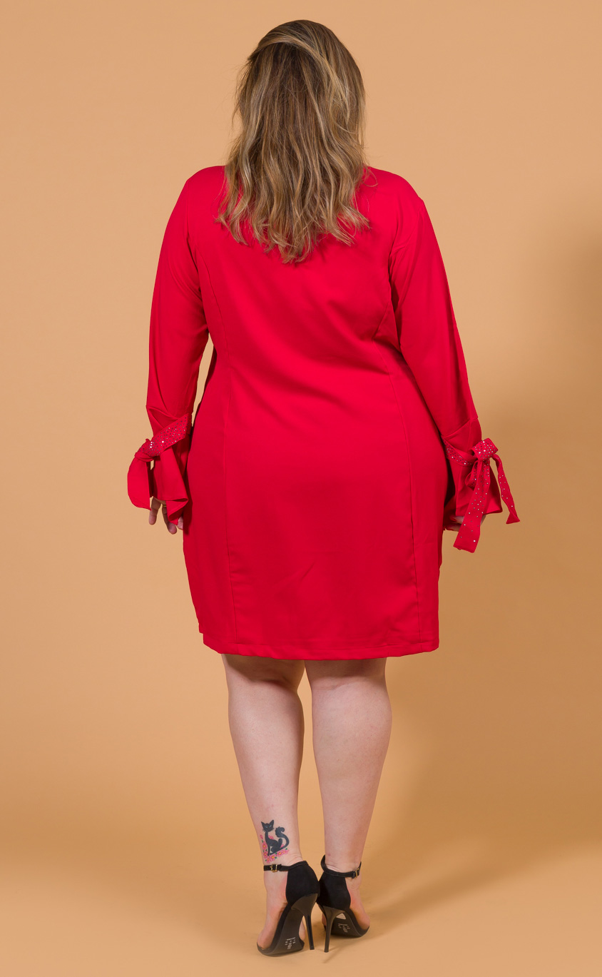 Vestido Plus Size Claret Red