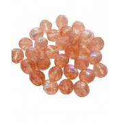 Contas Tchecas Cristal Preciosa 10mm - Cor Rosa Claro AB ( 30 PEÇAS )