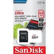 Cartão SANDISK Micro Sd 64gb C10  80mb/s
