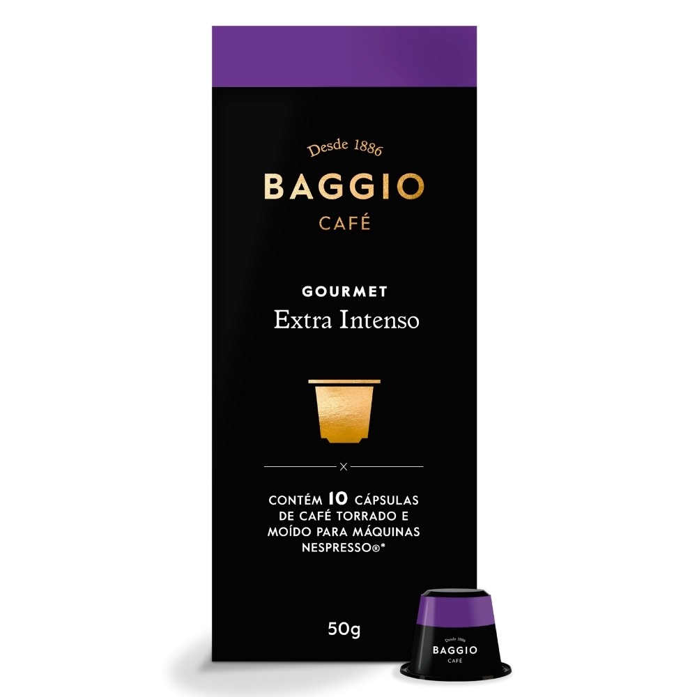 10 Cápsulas para Nespresso®, Baggio, Café Extra Intenso