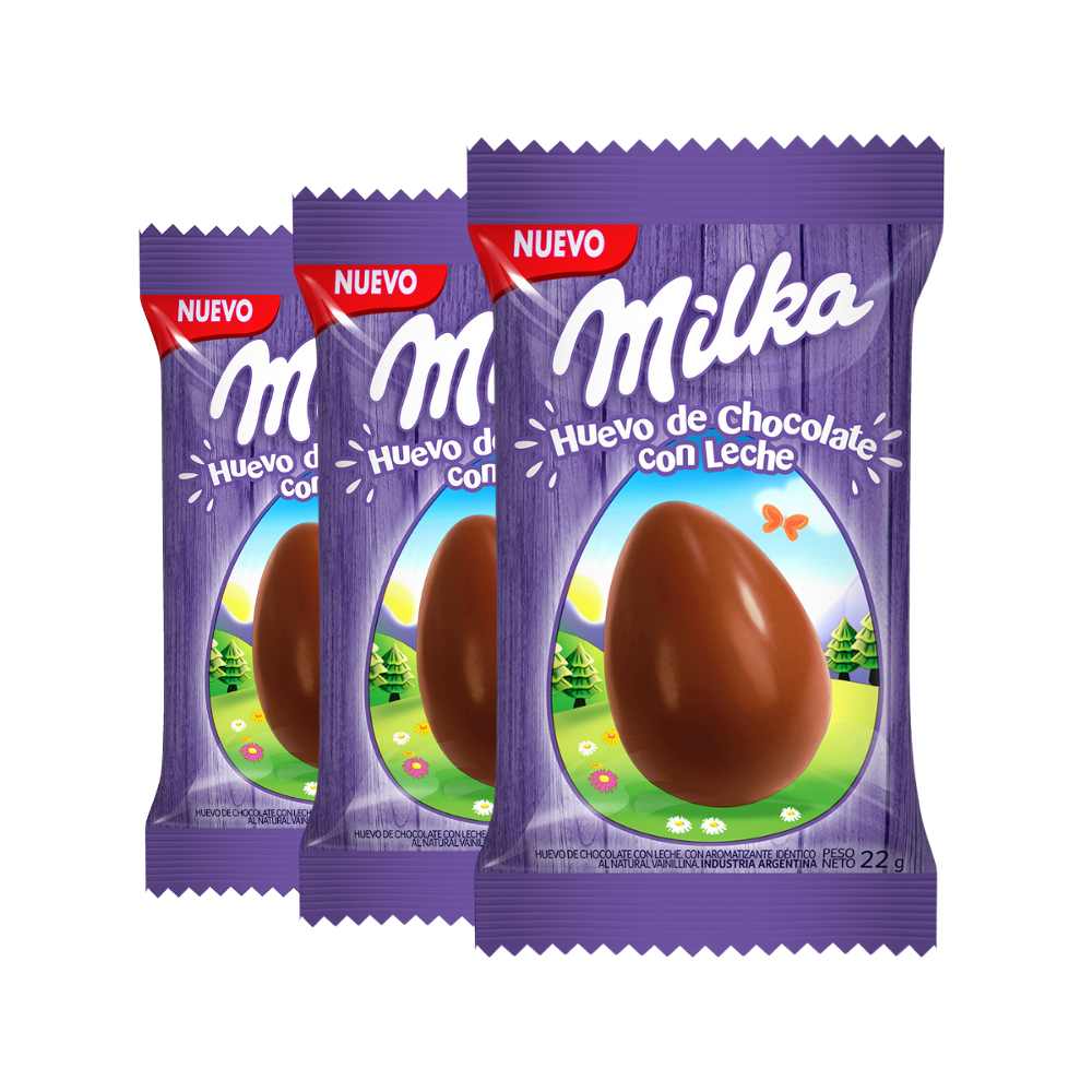 3 Ovo Milka Chocolate Ao Leite 22g