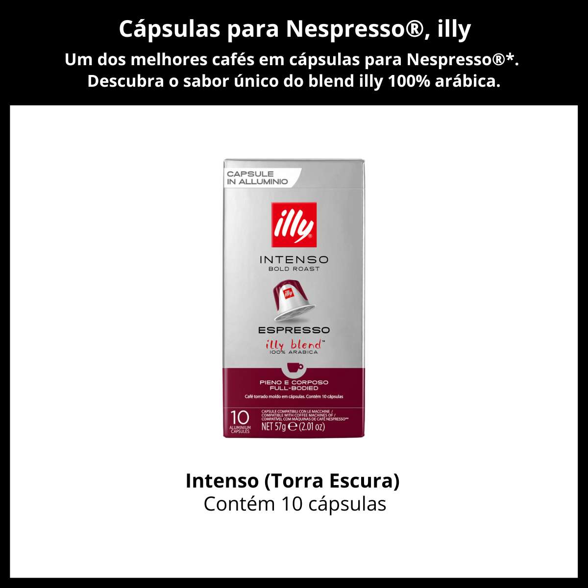 50 Cápsulas para Nespresso, Café Italiano Illy, Intenso