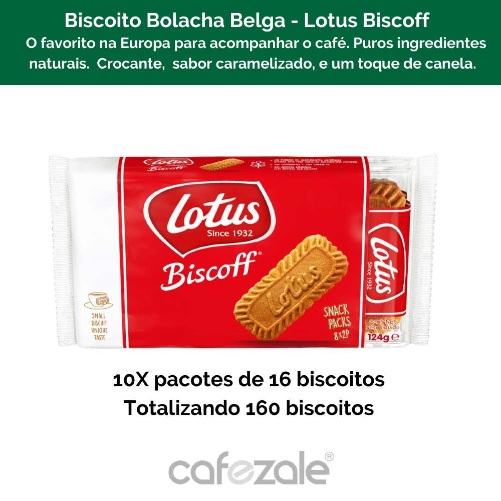 Biscoito Belga, Lotus Biscoff, 160 Bolachas (10 Pacotes)