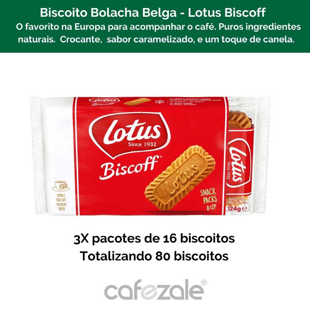Biscoito Belga, Lotus Biscoff, 48 Bolachas (3 Pacotes)