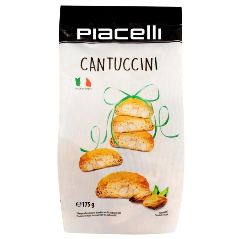 Biscoito Italiano Cantuccini, Piacelli, Pacote de 175g