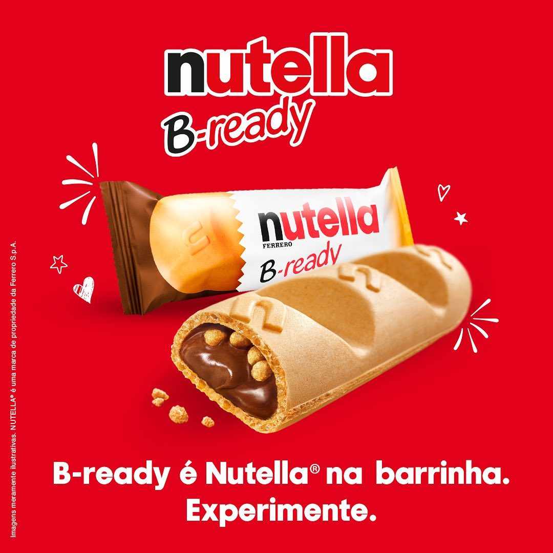 Biscoito Recheado Nutella B-ready Caixa com 36 Pacotes 22g