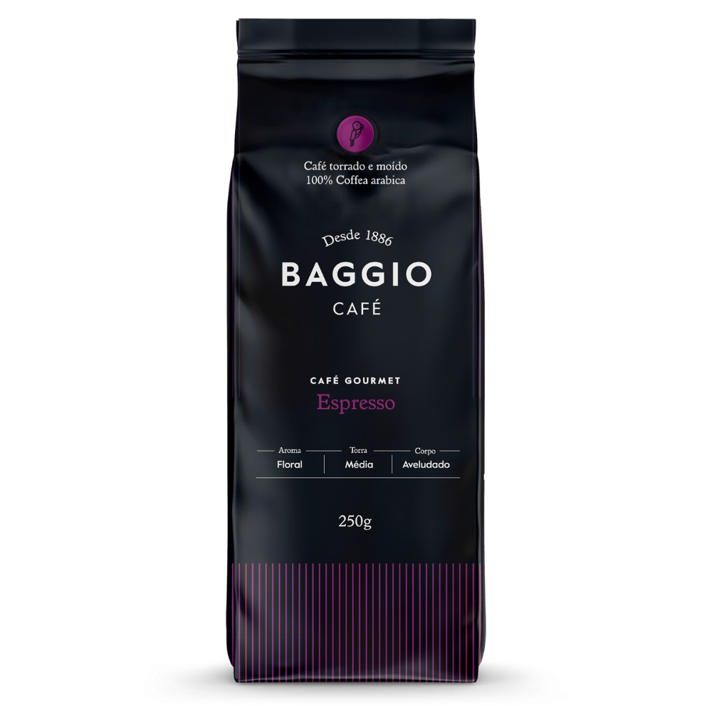 Café Moído Baggio, Gourmet, Espresso, 1 pacote de 250g