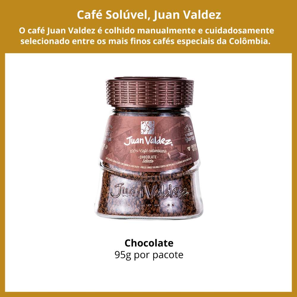 Café Solúvel Colombiano Juan Valdez Chocolate 95g