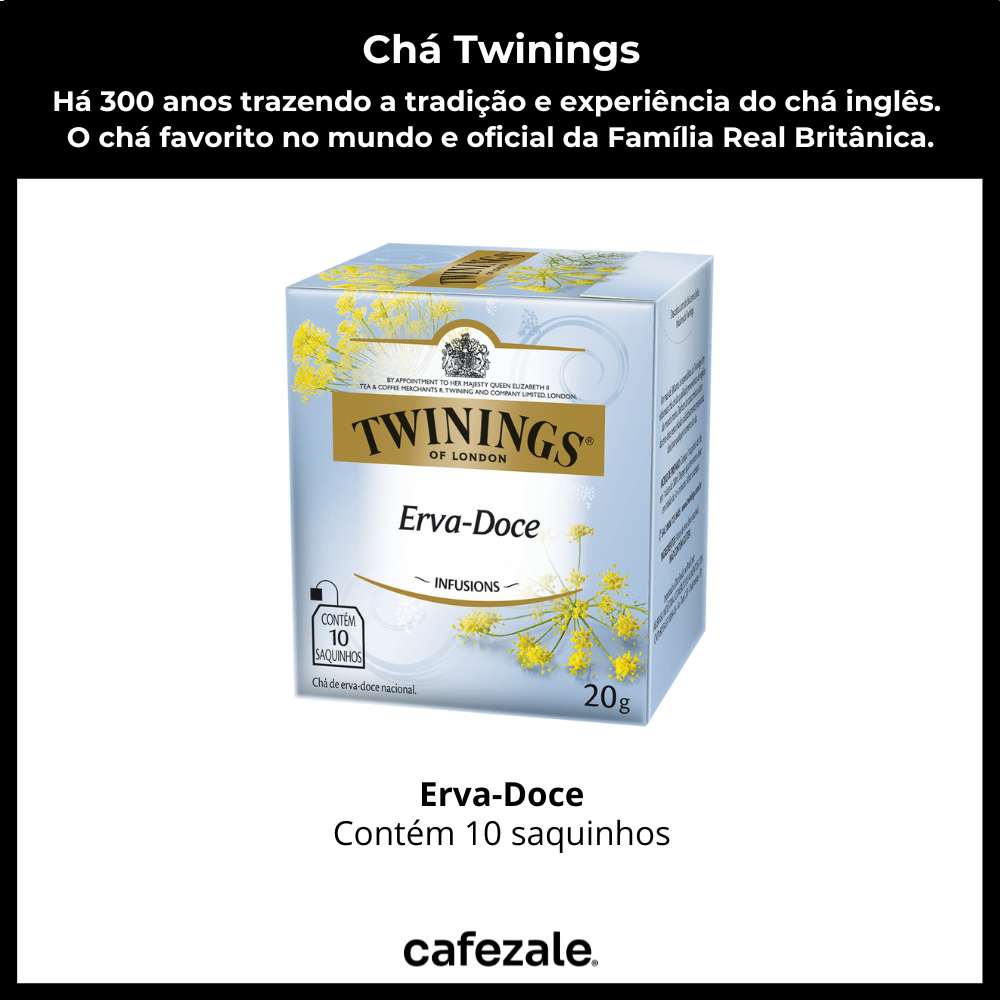 Chá Twinings, Erva Doce, Caixa com 10 sachês