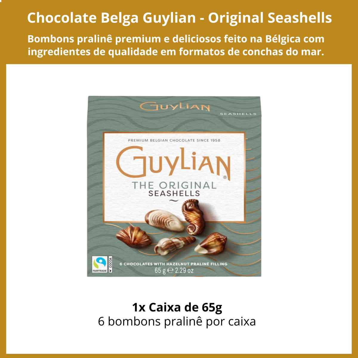 Chocolate Belga Guylian Bombom Pralinê Original Caixa 65g