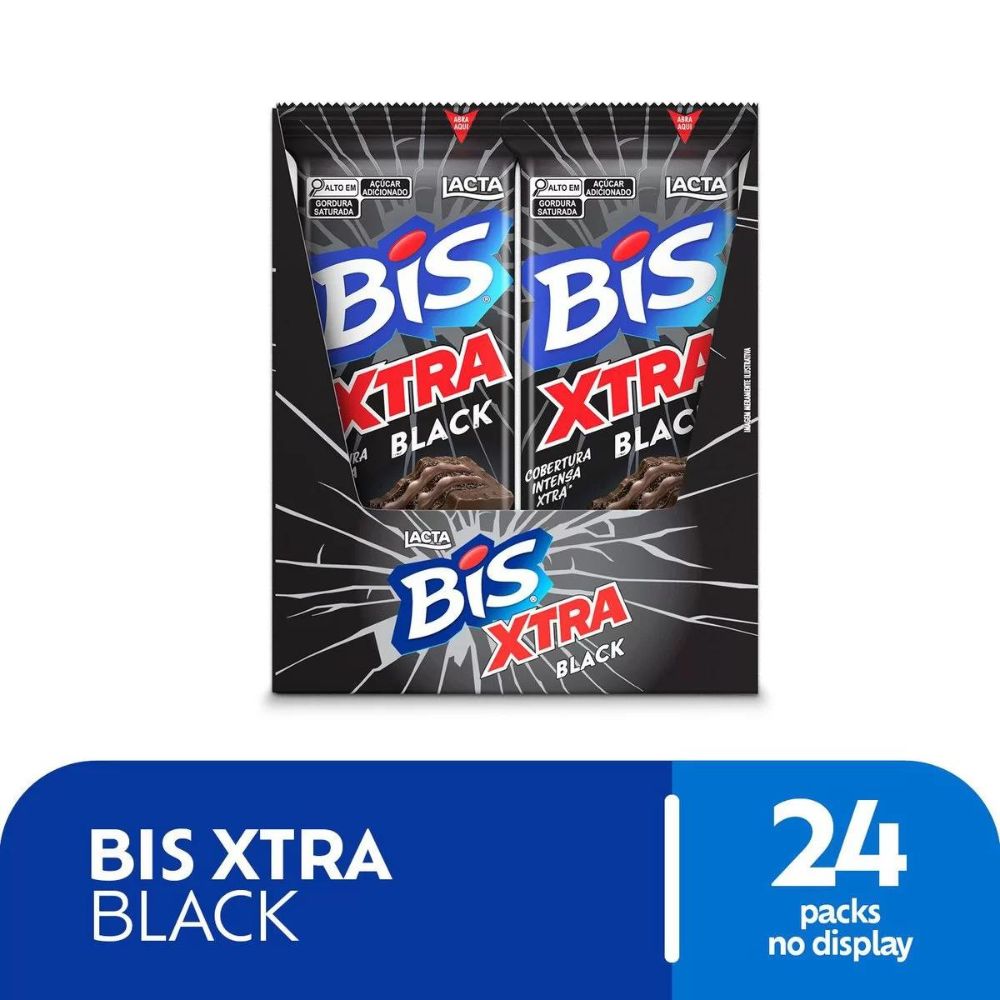Chocolate Bis Xtra Black Lacta Caixa com 24 unidades de 45g