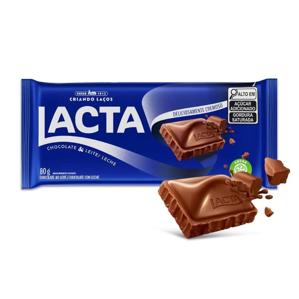 Chocolate Lacta Ao Leite Lacta Barra 80g